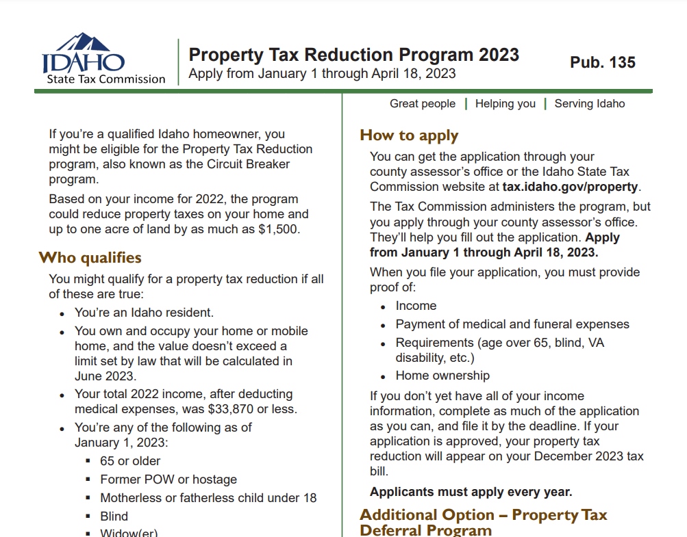 Idaho Tax Rebate 2023