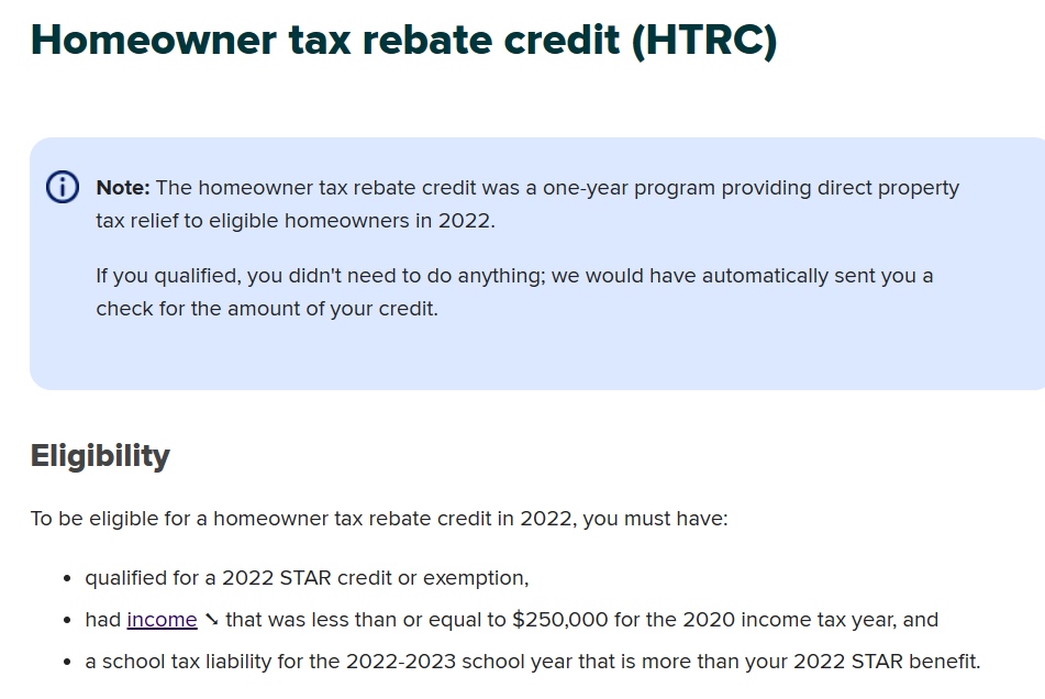 Homeowner Tax Rebate 2023