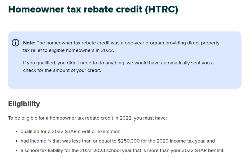 Ny Property Tax Rebate 2023