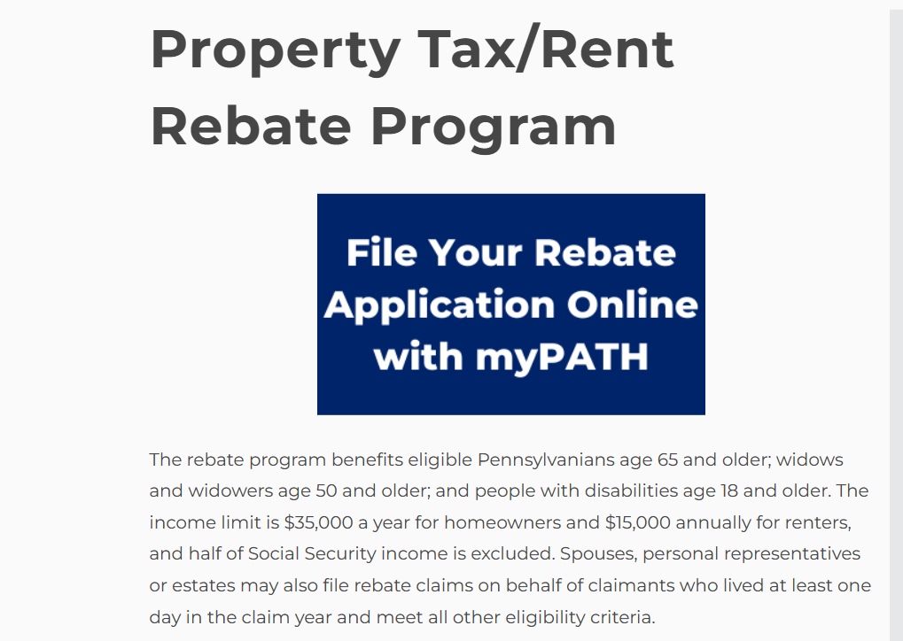 PA Property Tax Rebate 2023 