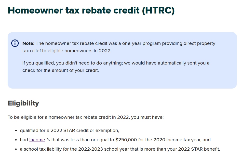 Property Tax Rebate Ny 2023